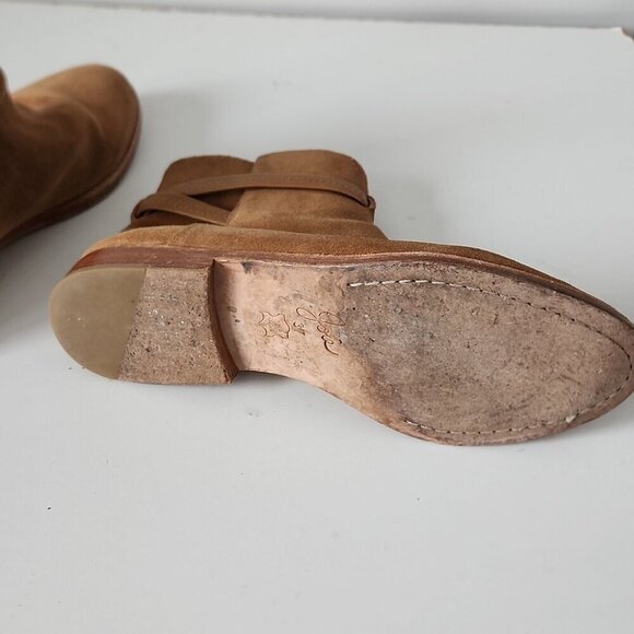 JOIE | Suede Presley Ankle Boots Camel Tan Sz 37 - Picture 6 of 6